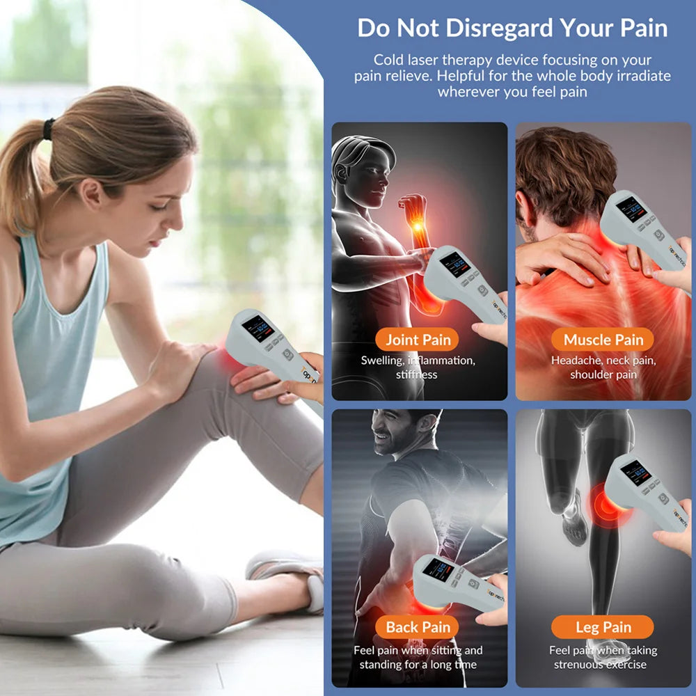 Professional Class 3b Cold Laser Therapy Device – 880mW High-Power LLLT, 650nm & 808nm Infrared Red Light Therapy