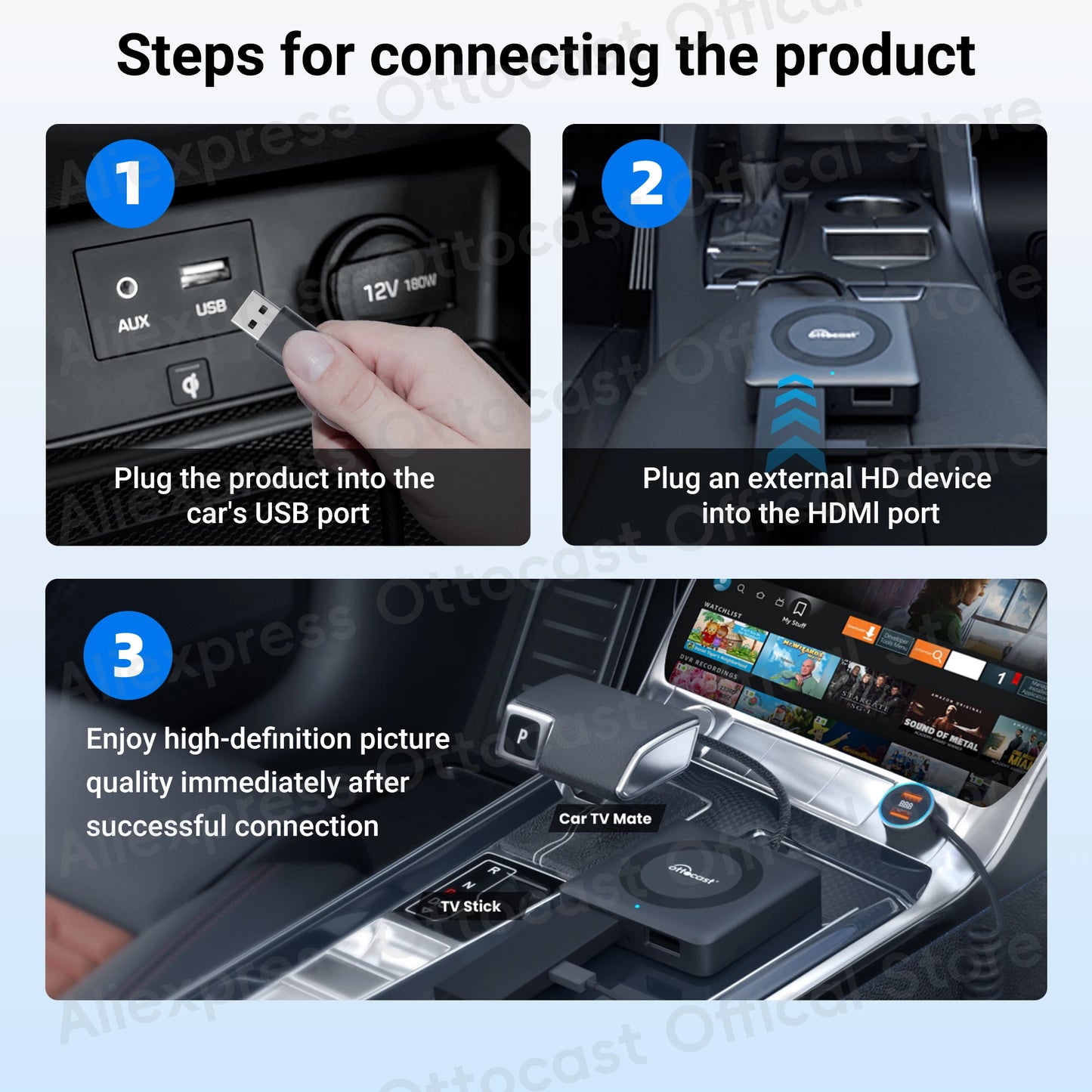OTTOCAST Car TV Mate Pro C4 Wireless CarPlay HDMI Adapter