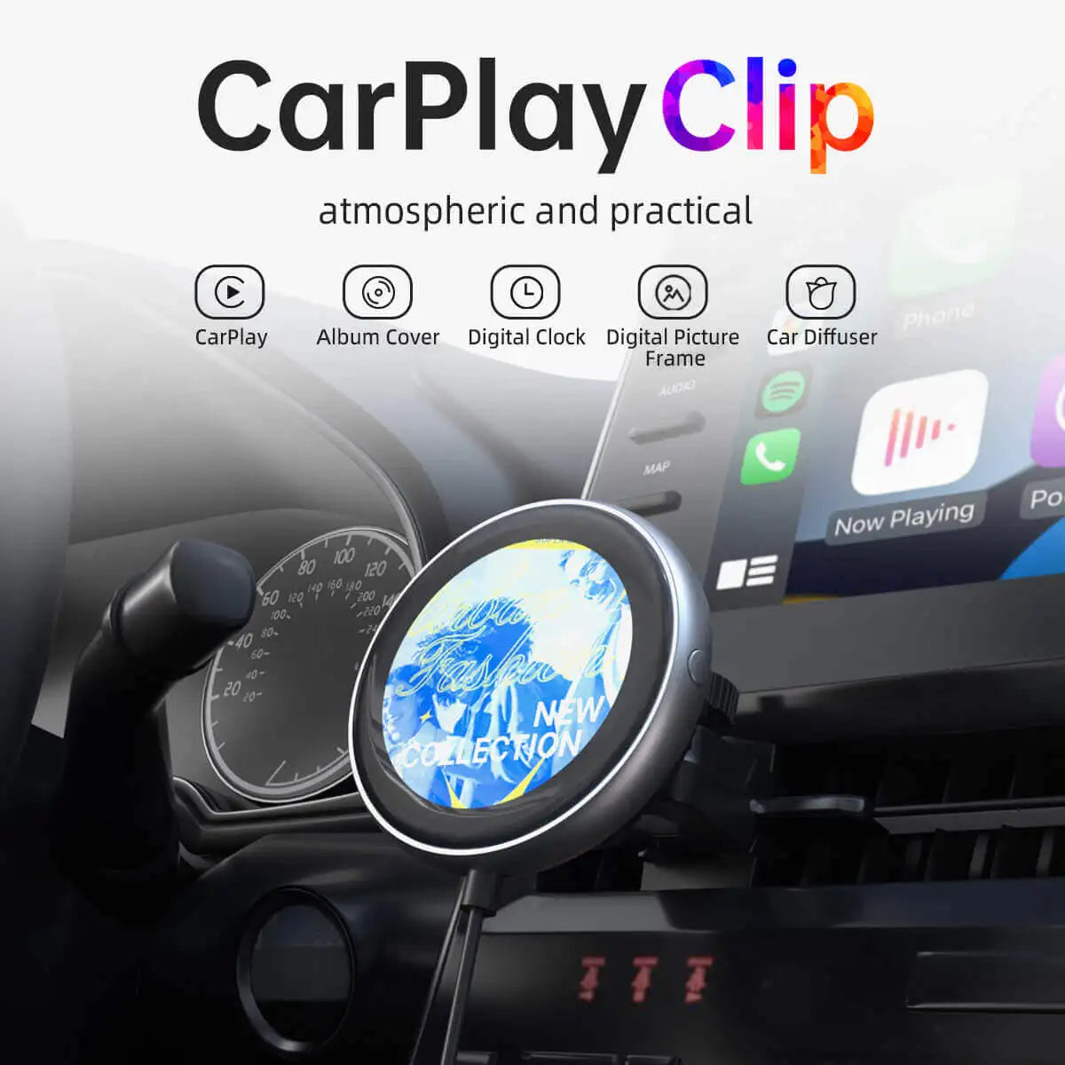 OTTOCAST CarPlay Clip Wireless Adapter with Picture Frame
