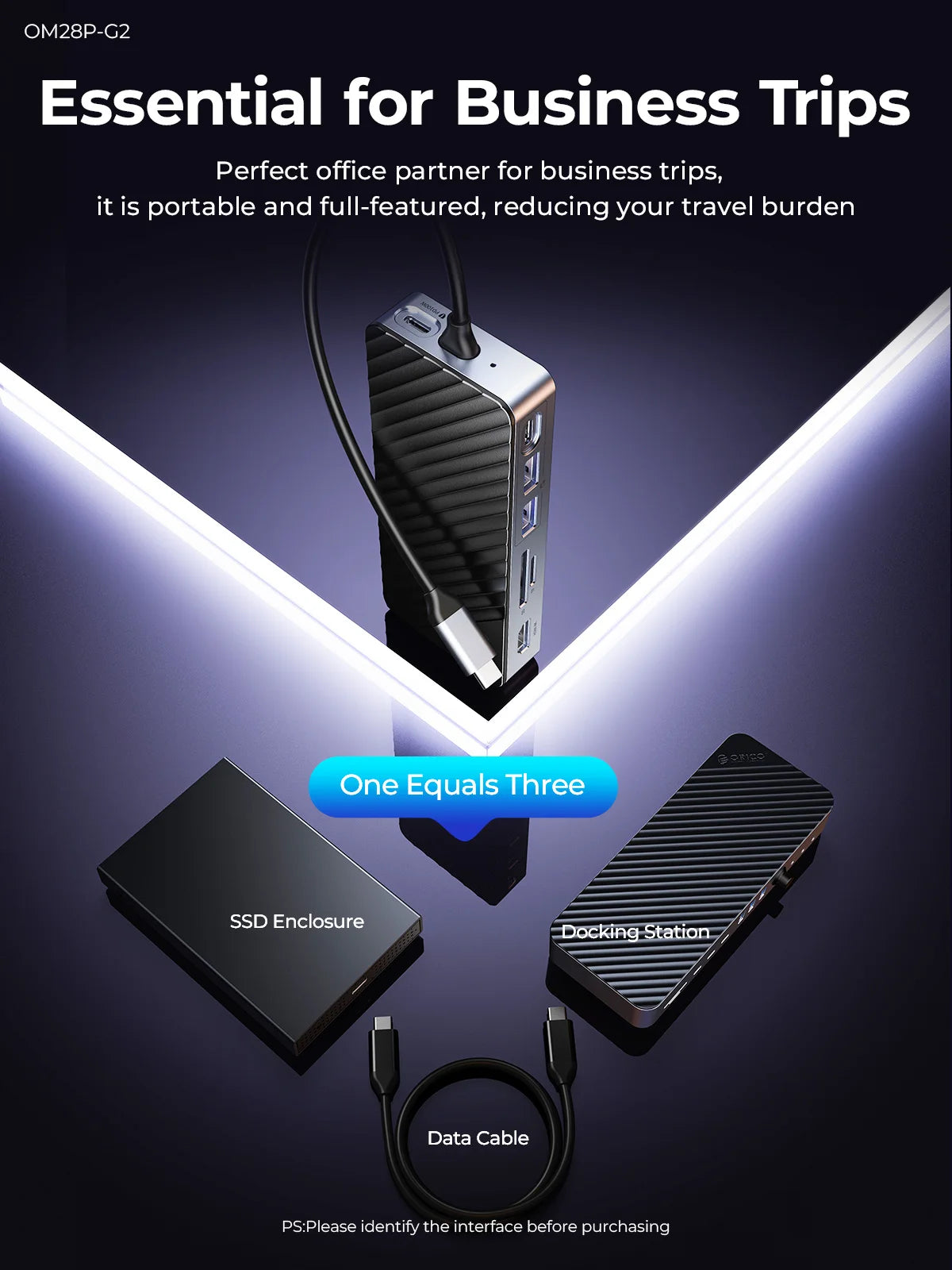 RICO USB‑C Hub Docking Station with M.2 NVMe/SATA SSD Enclosure