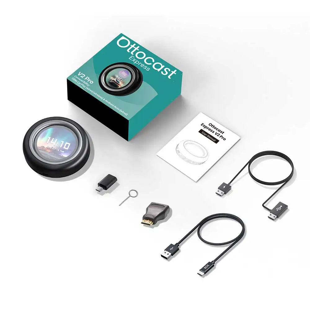 OTTOCAST Express V2 PRO Wireless CarPlay Android AI Box