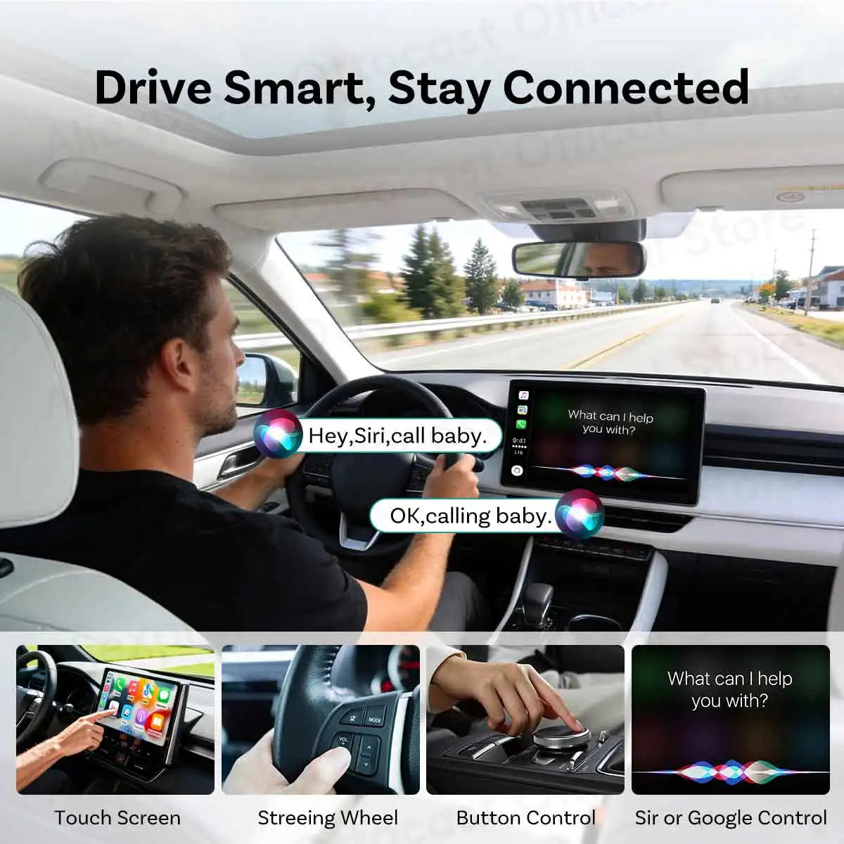 OTTOCAST 3‑in‑1 Mini Air Dongle Wireless CarPlay Adapter