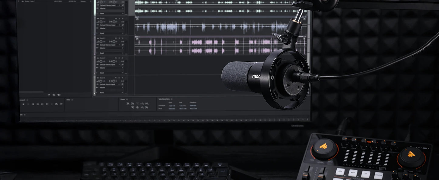 Maono PD300X – XLR/USB Dynamic Podcast Microphone | 192 kHz / 24‑bit Studio‑Grade Recording Mic with Noise Reduction for Content Creators & Home Studios