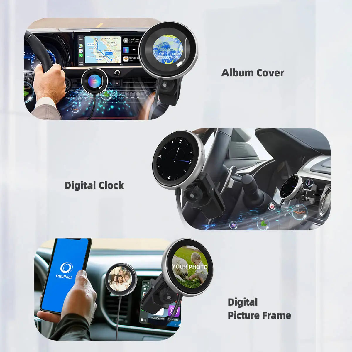 OTTOCAST CarPlay Clip Wireless Adapter with Picture Frame