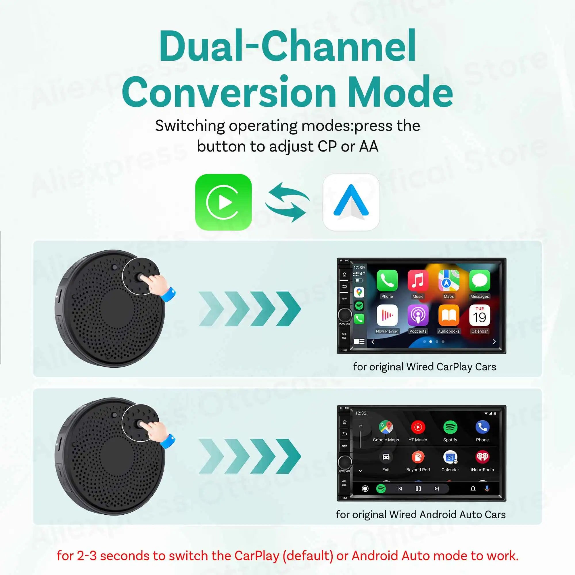 OTTOCAST P3 PRO Android 13 AI Box with HDMI & Wireless CarPlay