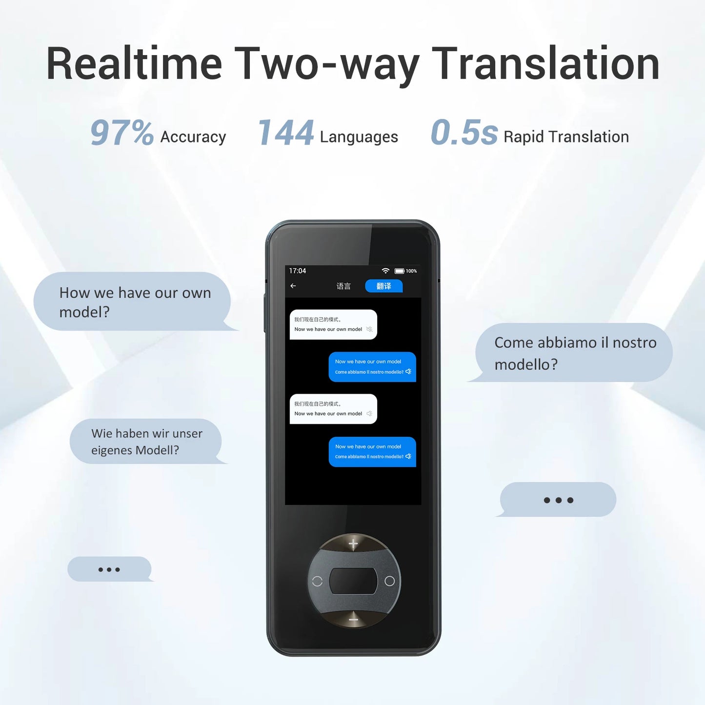 Wooask W10 Translator 144 Languages Offline 98% Accuracy Travel