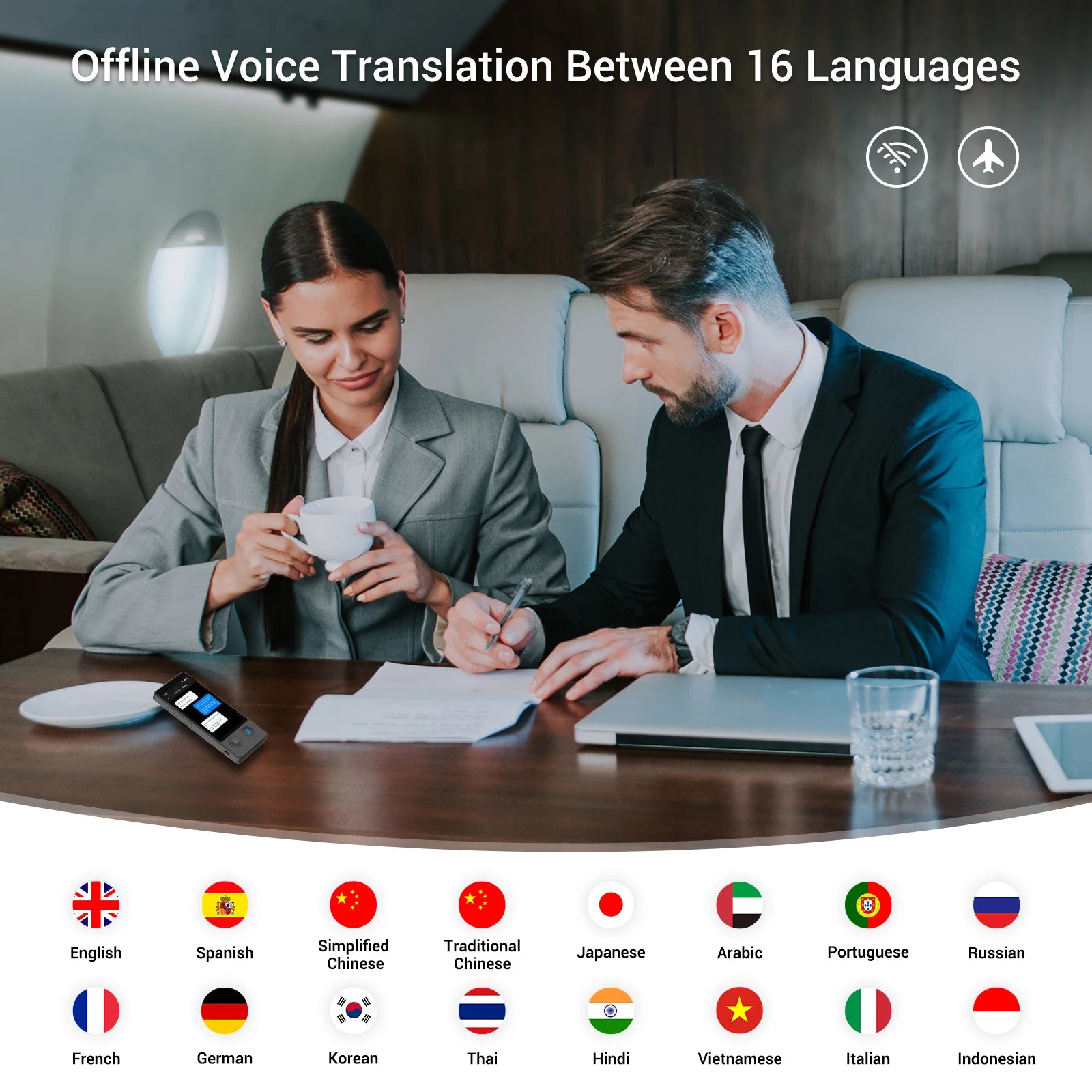 Wooask W12 Translator No WiFi Needed 144 Languages Offline