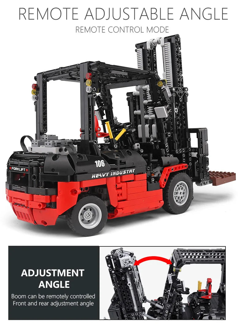 Mould King 13106 Technical Building Blocks MOC-3681 Bricks City Engineering Vehicles RC Forklift Truck Toy For Kid Birthday Gift - Limetastore