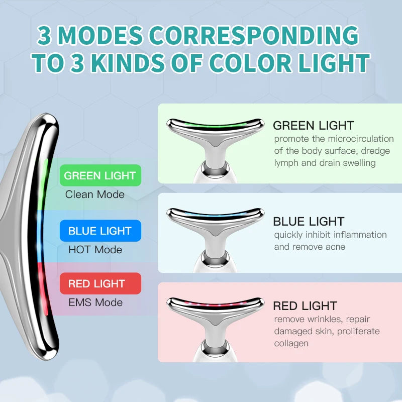 ANLAN Neck & Face Beauty Device | EMS Lifting, 3‑Color Light, Double‑Chin Reduction