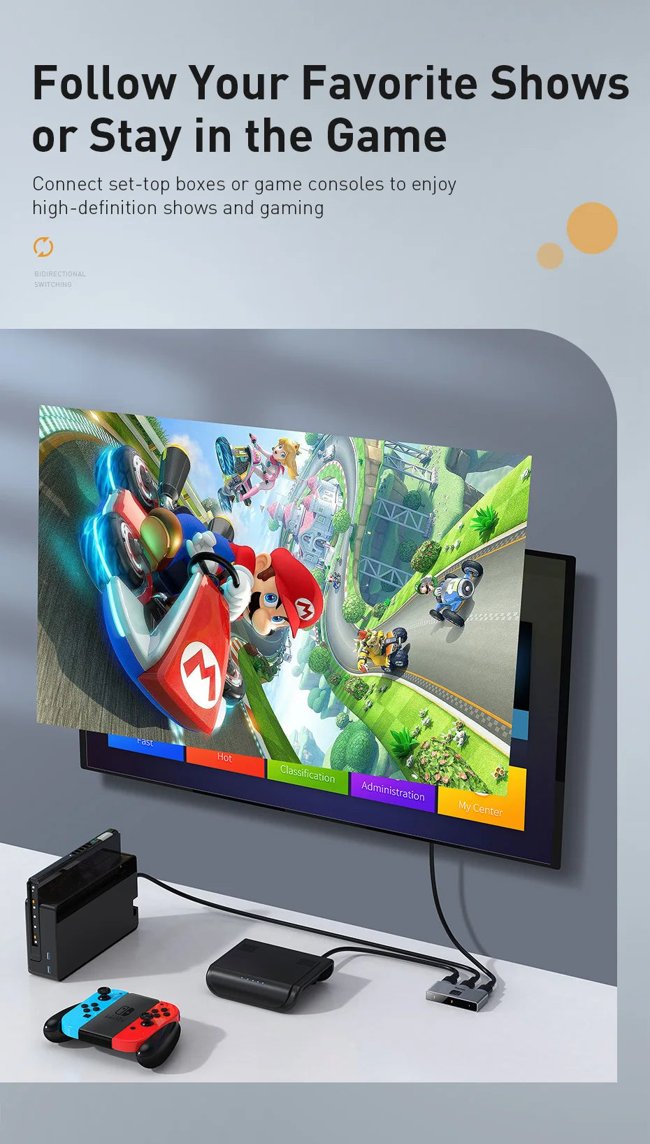 Baseus HDMI‑Compatible Switcher 4K 60Hz Bi‑Direction