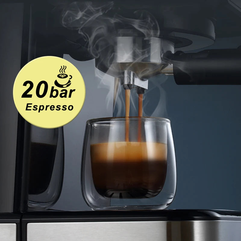 HiBREW H5 – 20‑Bar Semi‑Automatic Espresso Machine | Stainless Steel Coffee Maker with Temperature Display