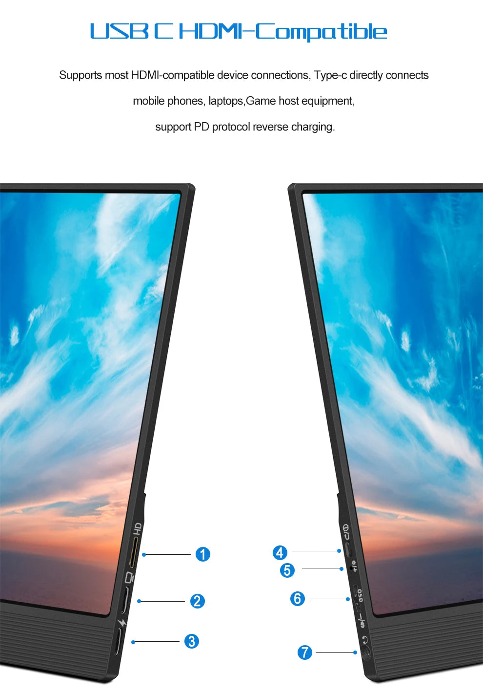 ZEUSLAP Z15ST 15.6" Portable Touch Monitor | FHD 1080p, USB‑C & HDMI, DeX/EMUI/TNT