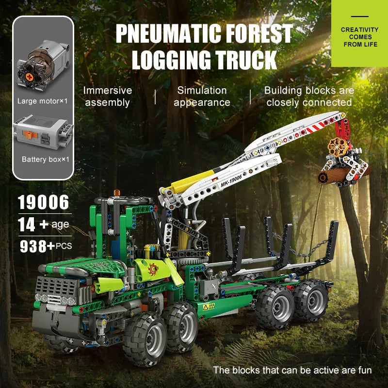 Mould King 19006 APP‑Controlled Pneumatic Forest Machine – Technical Engineering Truck MOC‑32456 Building Block Set for Kids & Collectors - Limetastore