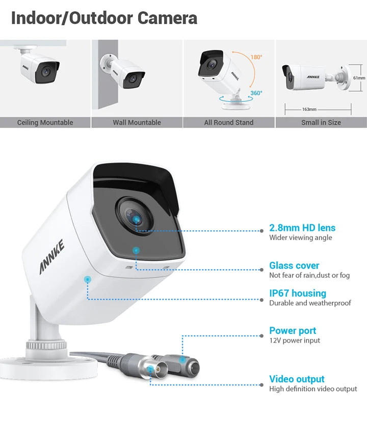 ANNKE 5MP Lite Ultra HD CCTV System | H.265+ 8CH DVR, 8× EXIR Cameras