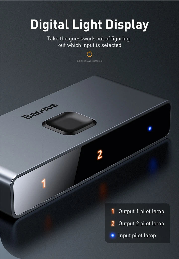 Baseus HDMI‑Compatible Switcher 4K 60Hz Bi‑Direction