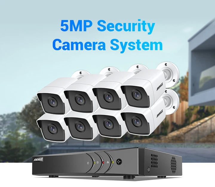 ANNKE 5MP Lite Ultra HD CCTV System | H.265+ 8CH DVR, 8× EXIR Cameras