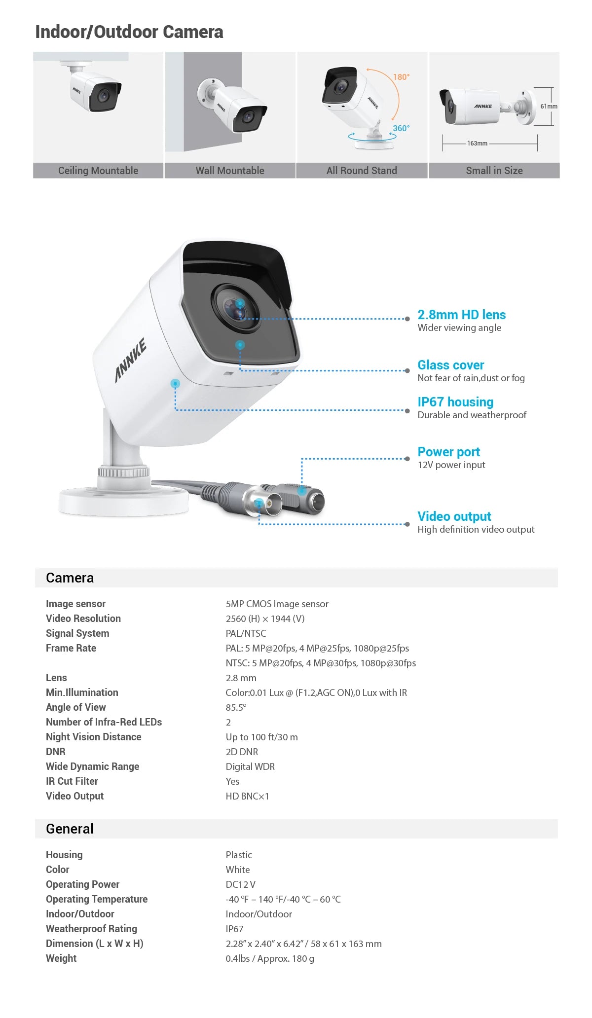 ANNKE 5MP Ultra HD CCTV System | 16CH H.265+ DVR, 16× 5MP EXIR Cameras, Outdoor Surveillance