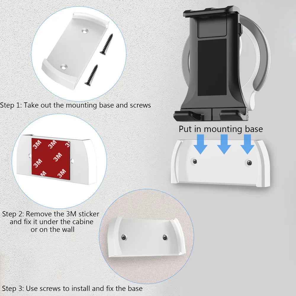 ZEUSLAP Tablet Kitchen Stand Holder | 2‑in‑1 Wall & Under‑Cabinet Mount, 4.7–12.9"