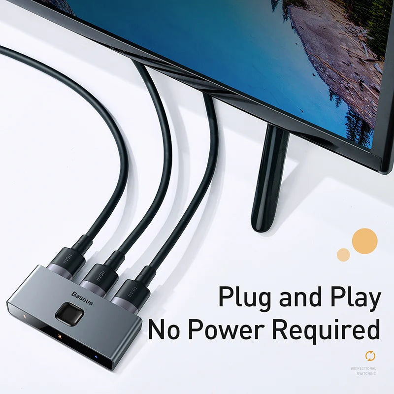 Baseus HDMI‑Compatible Switcher 4K 60Hz Bi‑Direction