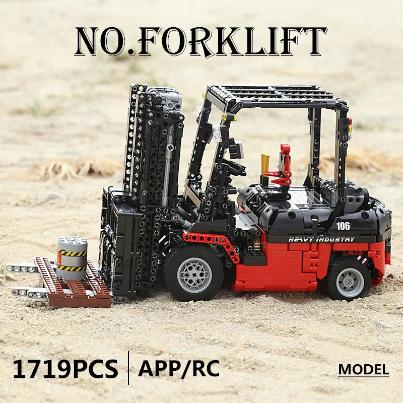 Mould King 13106 Technical Building Blocks MOC-3681 Bricks City Engineering Vehicles RC Forklift Truck Toy For Kid Birthday Gift - Limetastore