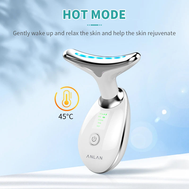 ANLAN Neck Lifting Beauty Device – EMS Facial Neck Tightening, 3 Colors Light Skin Care Tool to Reduce Double Chin - Limetastore