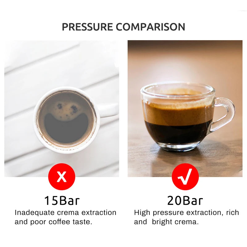 HiBREW H5 – 20‑Bar Semi‑Automatic Espresso Machine | Stainless Steel Coffee Maker with Temperature Display