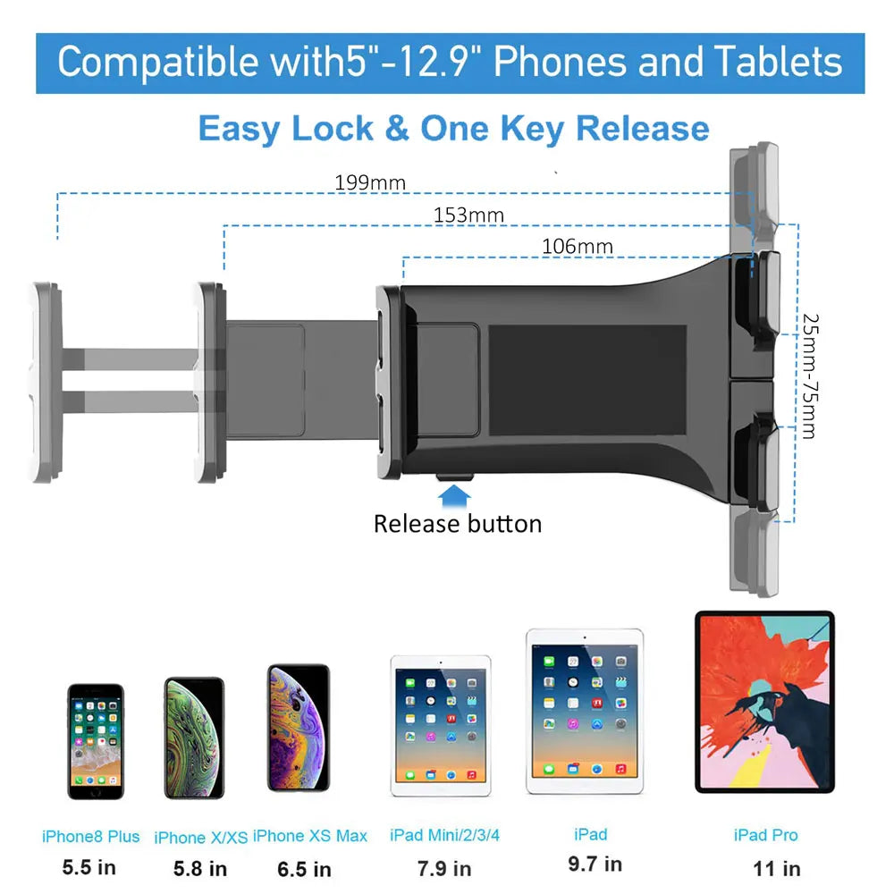 ZEUSLAP Tablet Kitchen Stand Holder | 2‑in‑1 Wall & Under‑Cabinet Mount, 4.7–12.9"