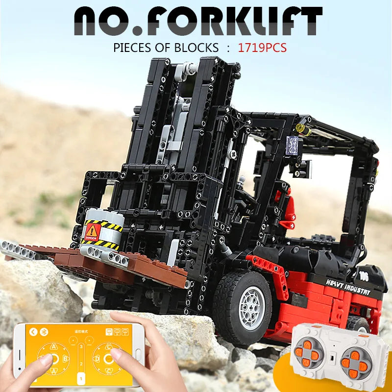 Mould King 13106 Technical Building Blocks MOC-3681 Bricks City Engineering Vehicles RC Forklift Truck Toy For Kid Birthday Gift - Limetastore
