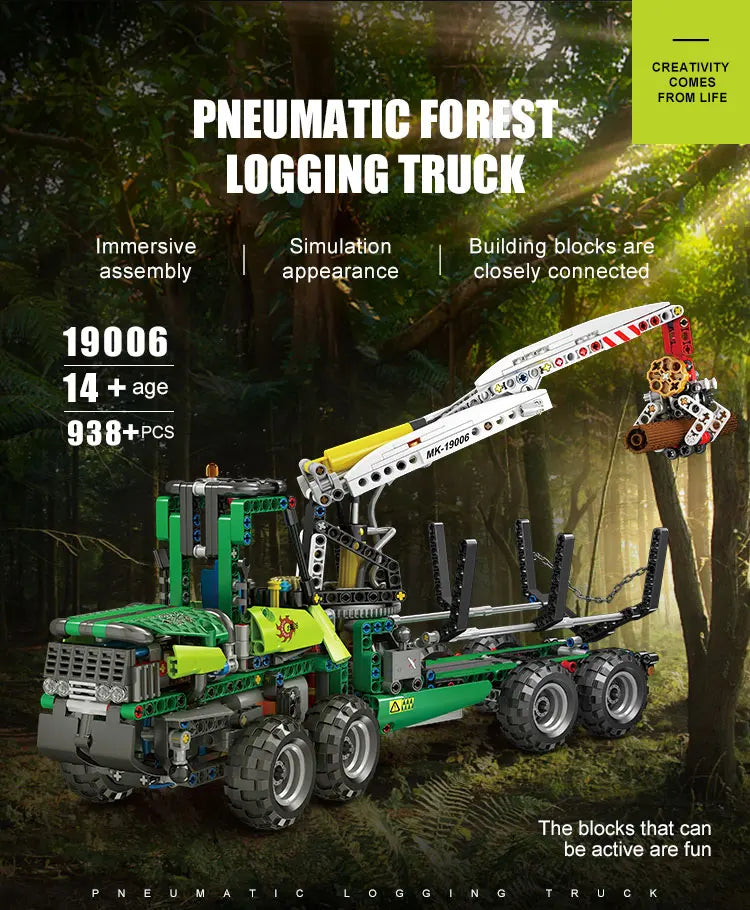 Mould King 19006 APP‑Controlled Pneumatic Forest Machine – Technical Engineering Truck MOC‑32456 Building Block Set for Kids & Collectors - Limetastore