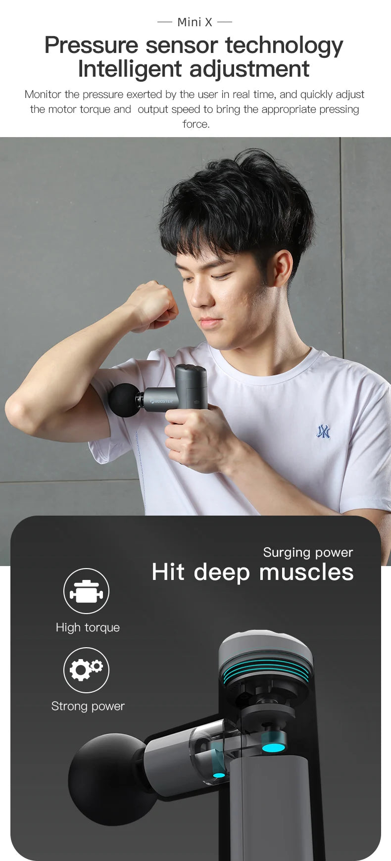 Booster Mini X – Portable Percussion Massage Gun | Deep Tissue Back & Neck Massager