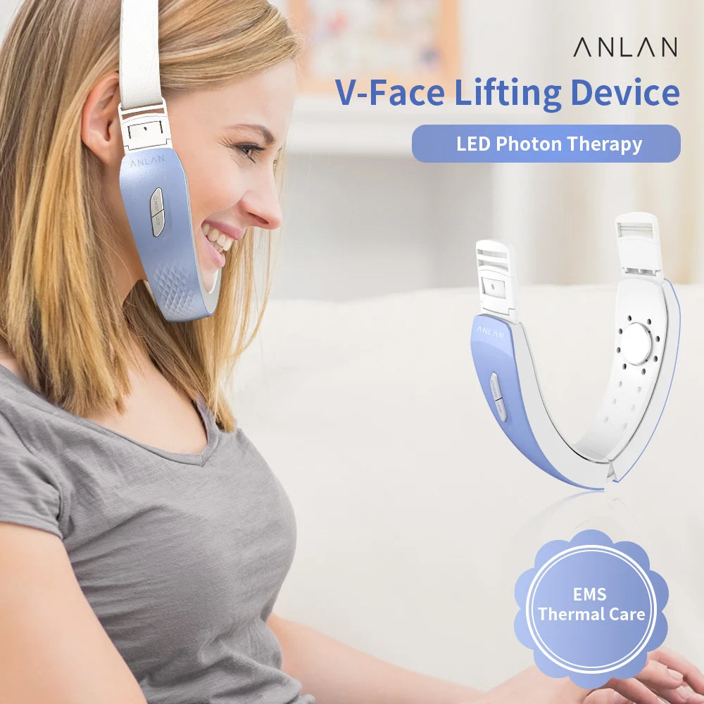 ANLAN V‑Face Lifting Device | EMS, Red/Blue Light, Heat, Double‑Chin Reduction