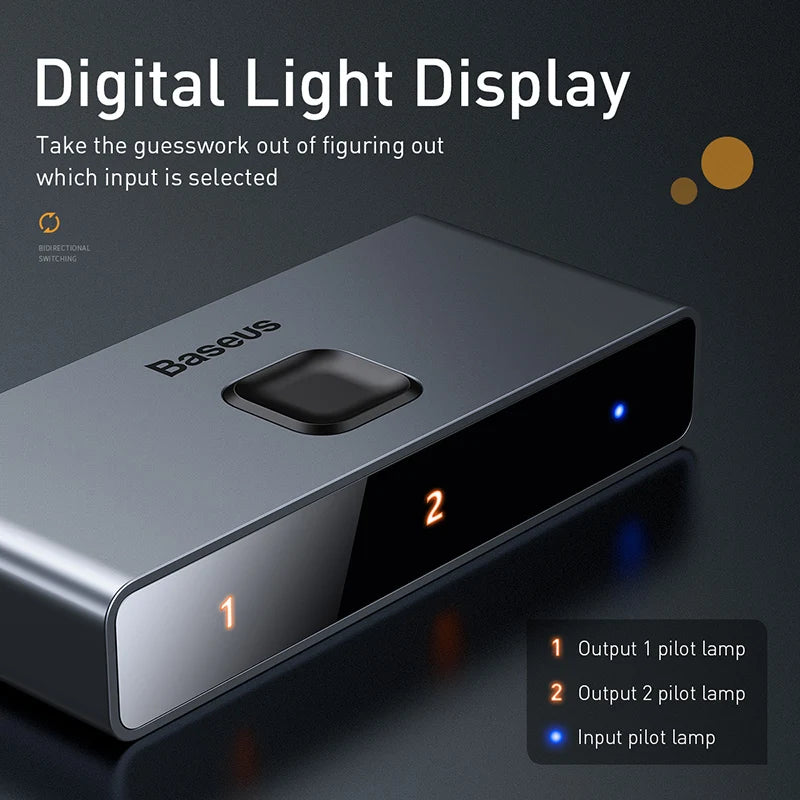 Baseus HDMI‑Compatible Switcher 4K 60Hz Bi‑Direction