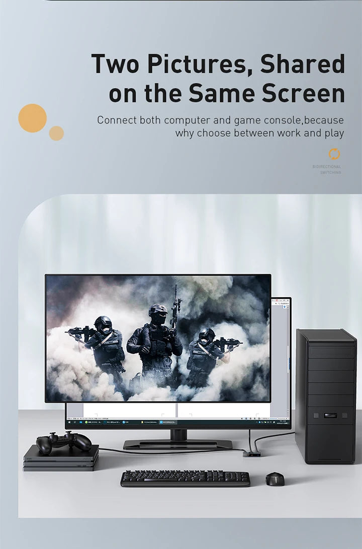 Baseus HDMI‑Compatible Switcher 4K 60Hz Bi‑Direction