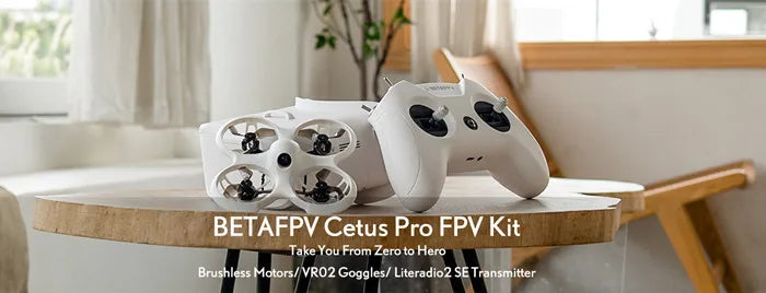 BETAFPV Cetus Pro FPV Kit /Cetus FPV Kit Indoor Racing Drone  Frsky D8 Lite Radio 2 SE Transmitter 5.8G 14DBI VR02 Goggles VTX
