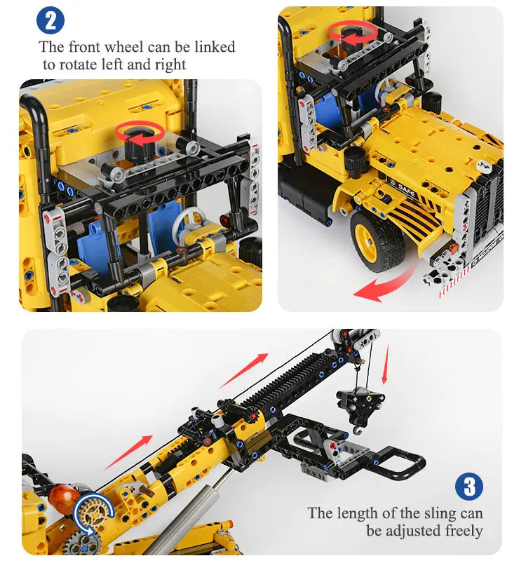 Mould King 17011 High-Tech Tow Truck | Motorized MOC-43434 Road Trailer Building Block Set - Limetastore