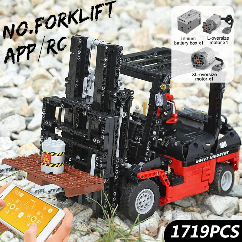 Mould King 13106 Technical Building Blocks MOC-3681 Bricks City Engineering Vehicles RC Forklift Truck Toy For Kid Birthday Gift - Limetastore