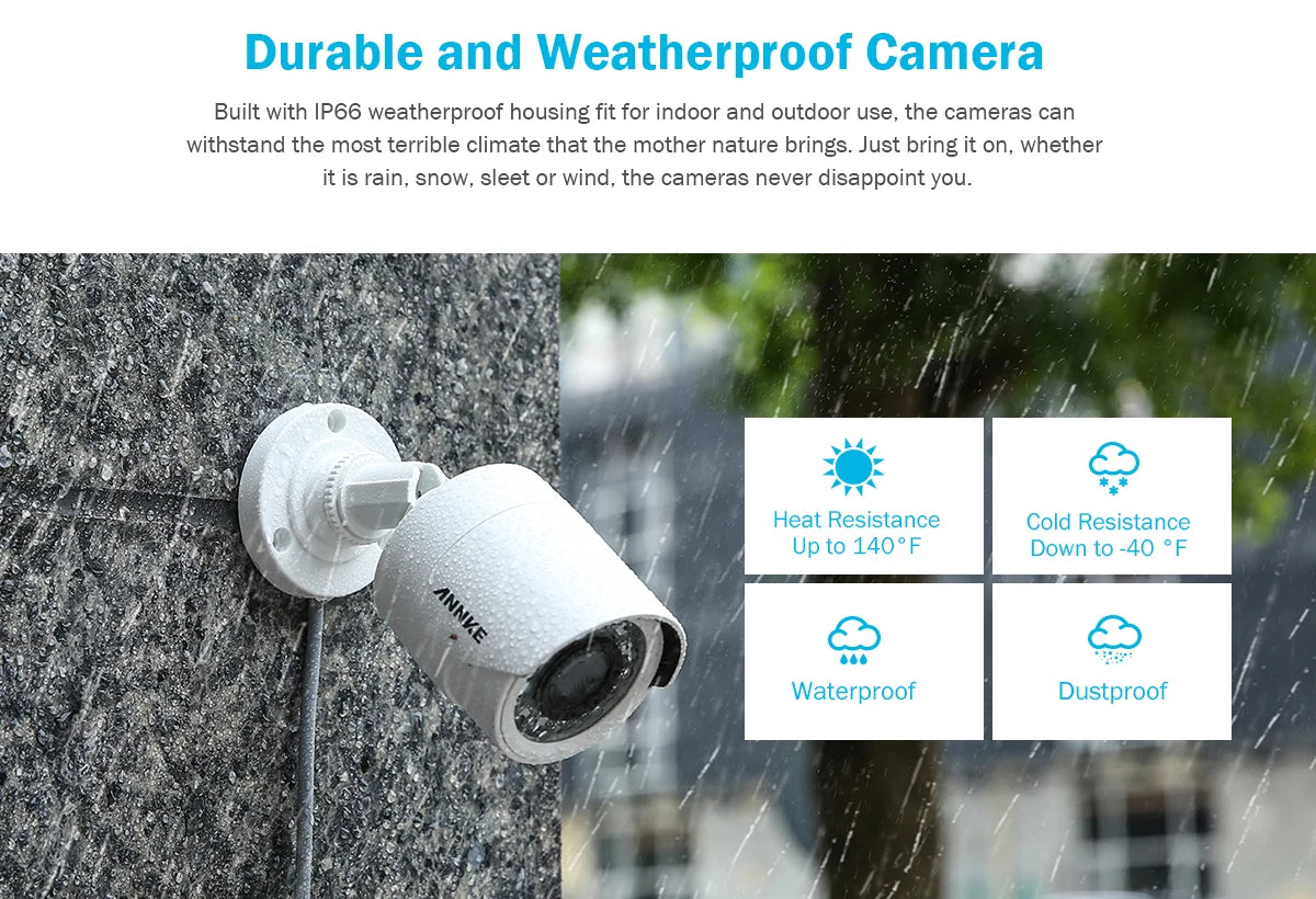 ANNKE 1080P H.265+ CCTV System | 8CH DVR, 2MP Bullet Cameras, IP66 Outdoor