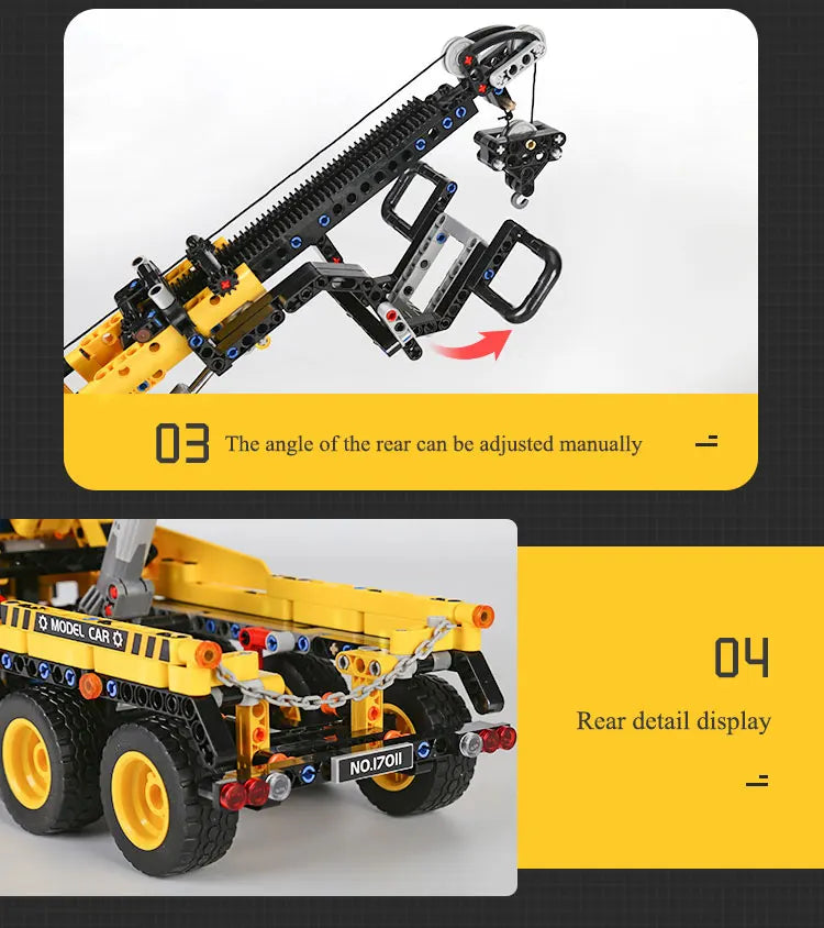 Mould King 17011 High-Tech Tow Truck | Motorized MOC-43434 Road Trailer Building Block Set - Limetastore