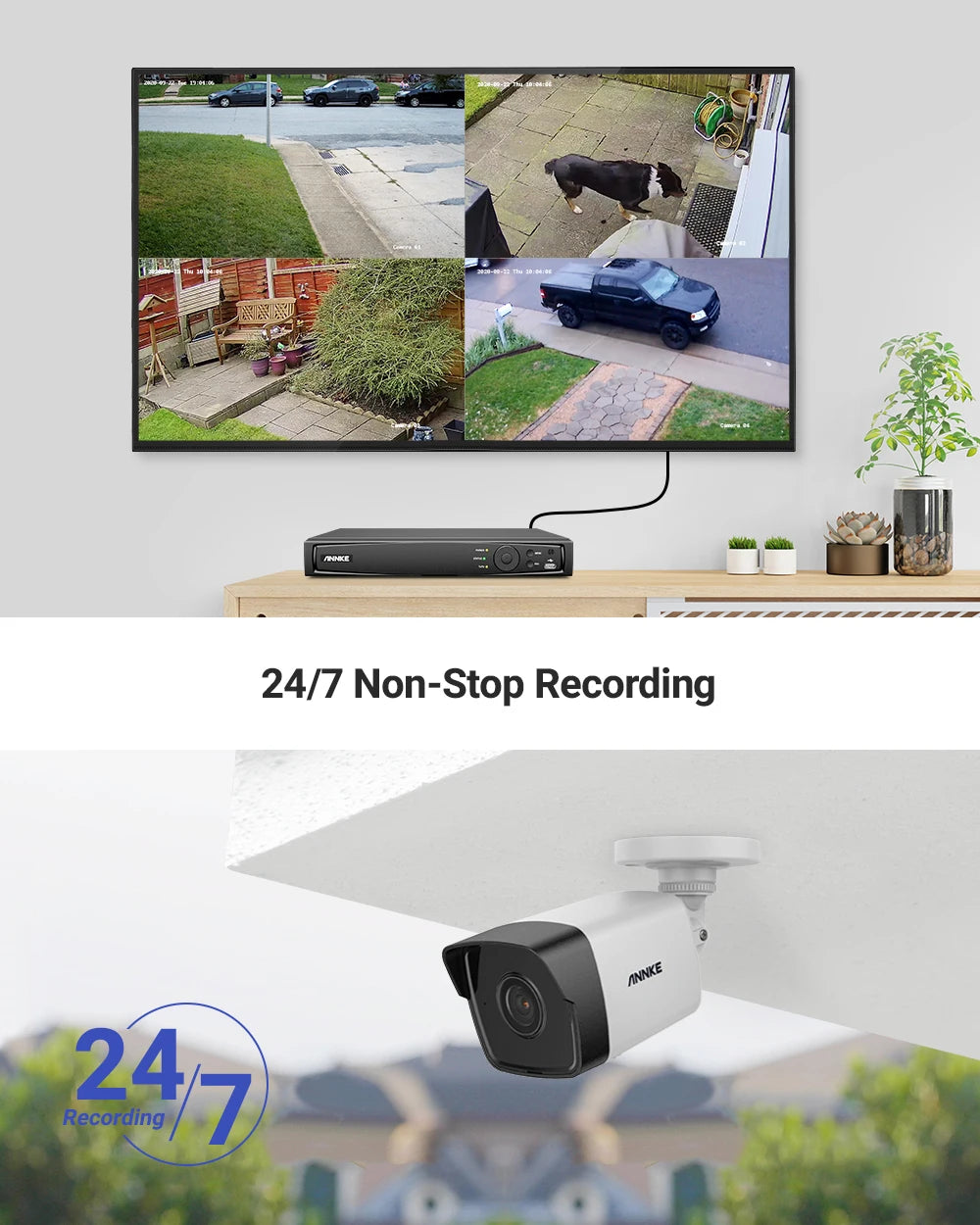 ANNKE H500 5MP PoE CCTV sistem | 16-kanalni H.265+ NVR, 16× IP67 kamere, avdio vhod