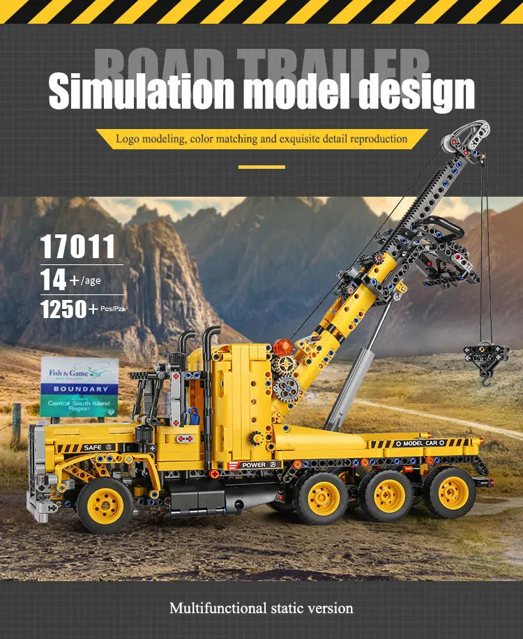 Mould King 17011 High-Tech Tow Truck | Motorized MOC-43434 Road Trailer Building Block Set - Limetastore