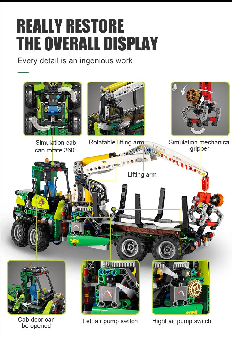 Mould King 19006 APP‑Controlled Pneumatic Forest Machine – Technical Engineering Truck MOC‑32456 Building Block Set for Kids & Collectors - Limetastore