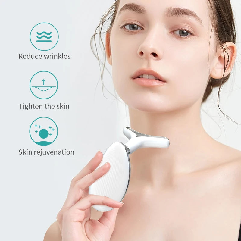 ANLAN Neck Lifting Beauty Device – EMS Facial Neck Tightening, 3 Colors Light Skin Care Tool to Reduce Double Chin - Limetastore