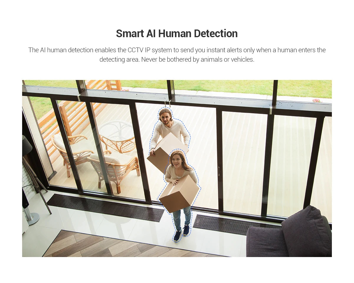 SANNCE 3MP WiFi Outdoor Cameras | Smart IR, EXIR Night Vision, Weatherproof, Email Alerts (2‑Pack)