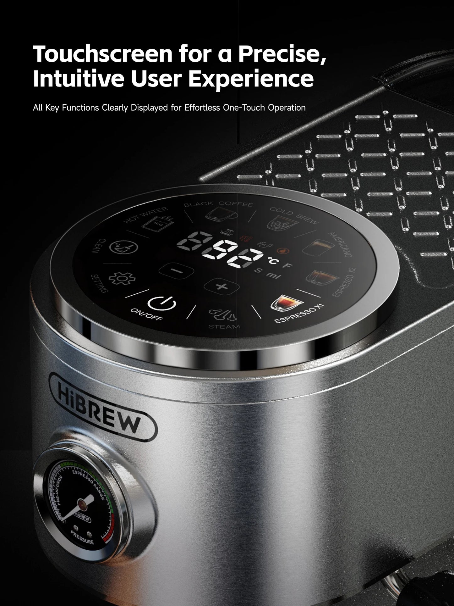 HiBREW H13 polavtomatski espresso aparat – 20-barski visokotlačni kavni aparat