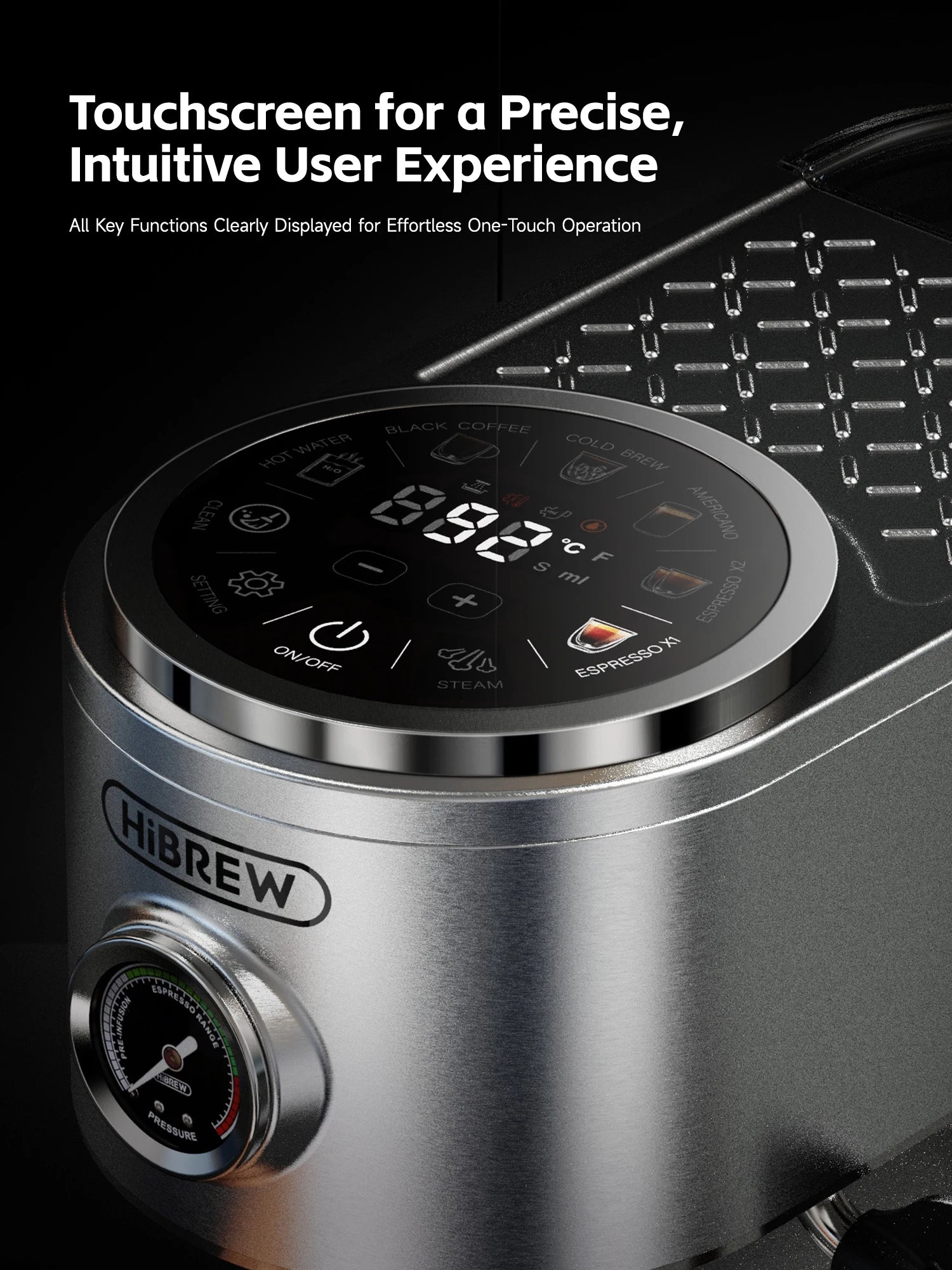 HiBREW H13 polavtomatski espresso aparat – 20-barski visokotlačni kavni aparat