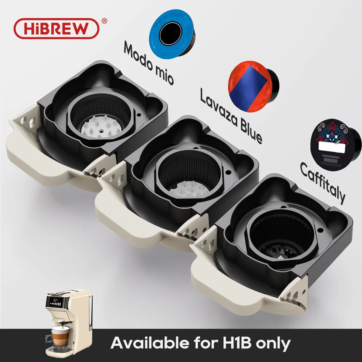 HiBREW H1B aparat za kavo, adapter za kapsule za Nespresso ali Dolce Gusto ali mleto kavo ali ESE pod ali Caffitaly