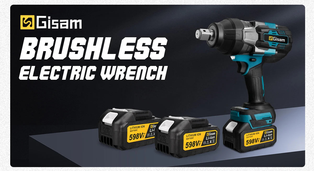 GISAM 3100N.M Brushless Electric Impact Wrench 3/4 Inch Cordless Torque Wrench Screwdriver Power Tool For Makita 18V Battery Pin