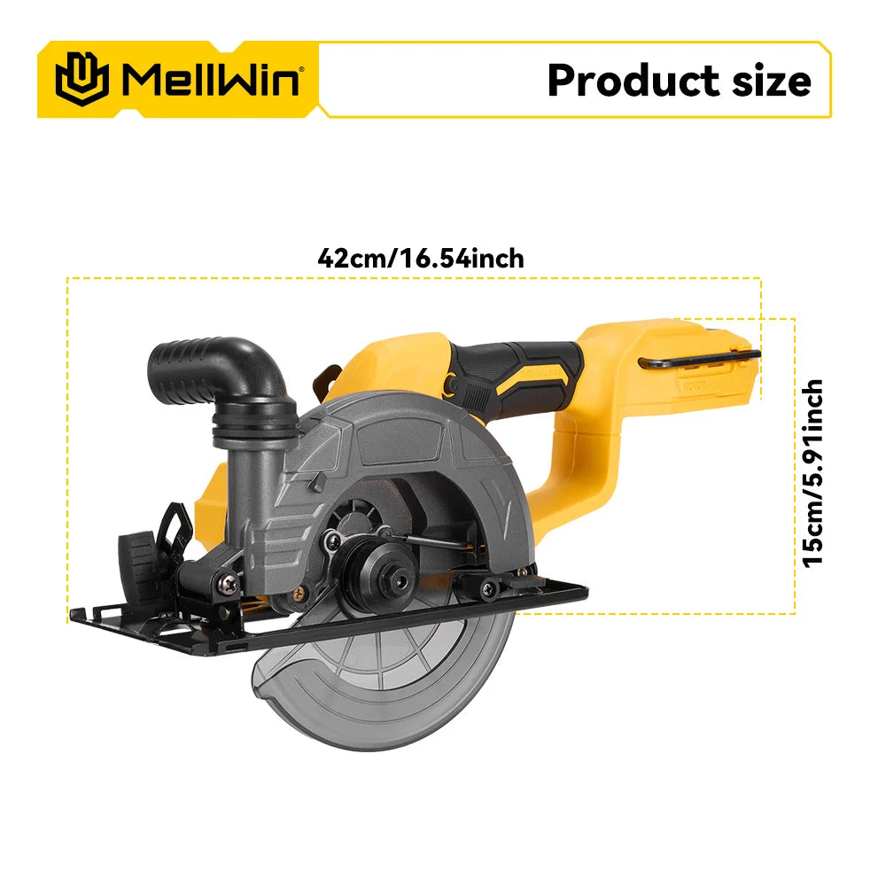 MELLWIN 150MM 6 Inch Brushless Circular Saw Handheld Multi-function Electric Saws Power Tool For Makita 18V Battery Pin - Limetastore