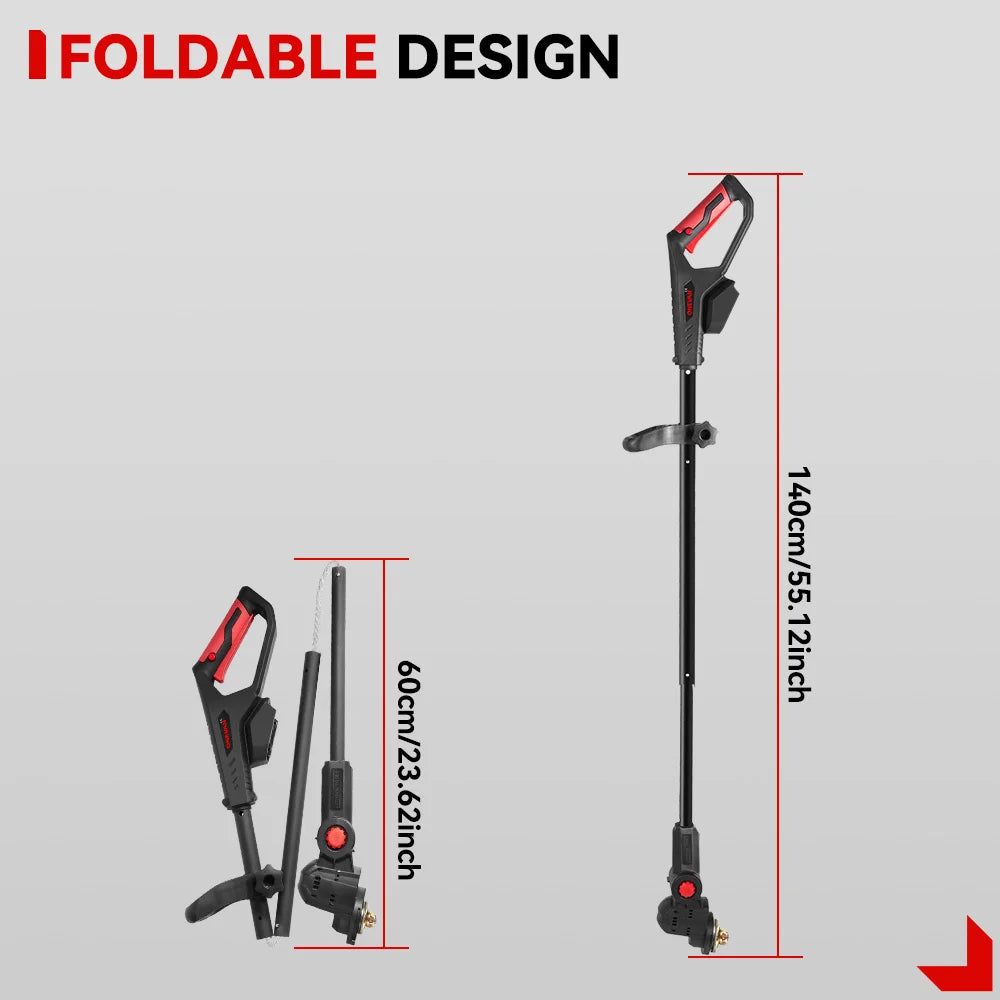 ONEVAN 10Inch Brushless Electric Lawn Mower 38000RPM Cordless 45° Grass Trimmer Garden Power Tool For Makita 18V Battery Pin