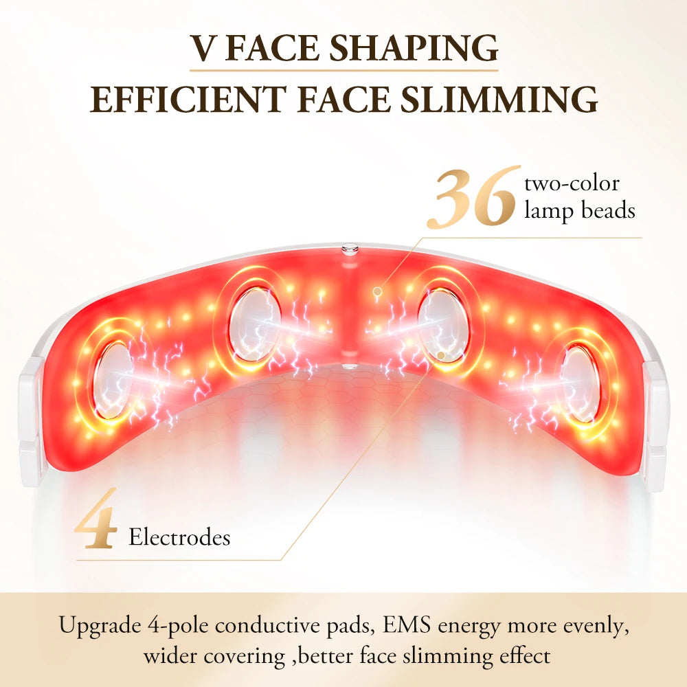 ANLAN V‑Face Lifting Device | 4‑Pole EMS, Red/Blue Light, Heat, Slimming